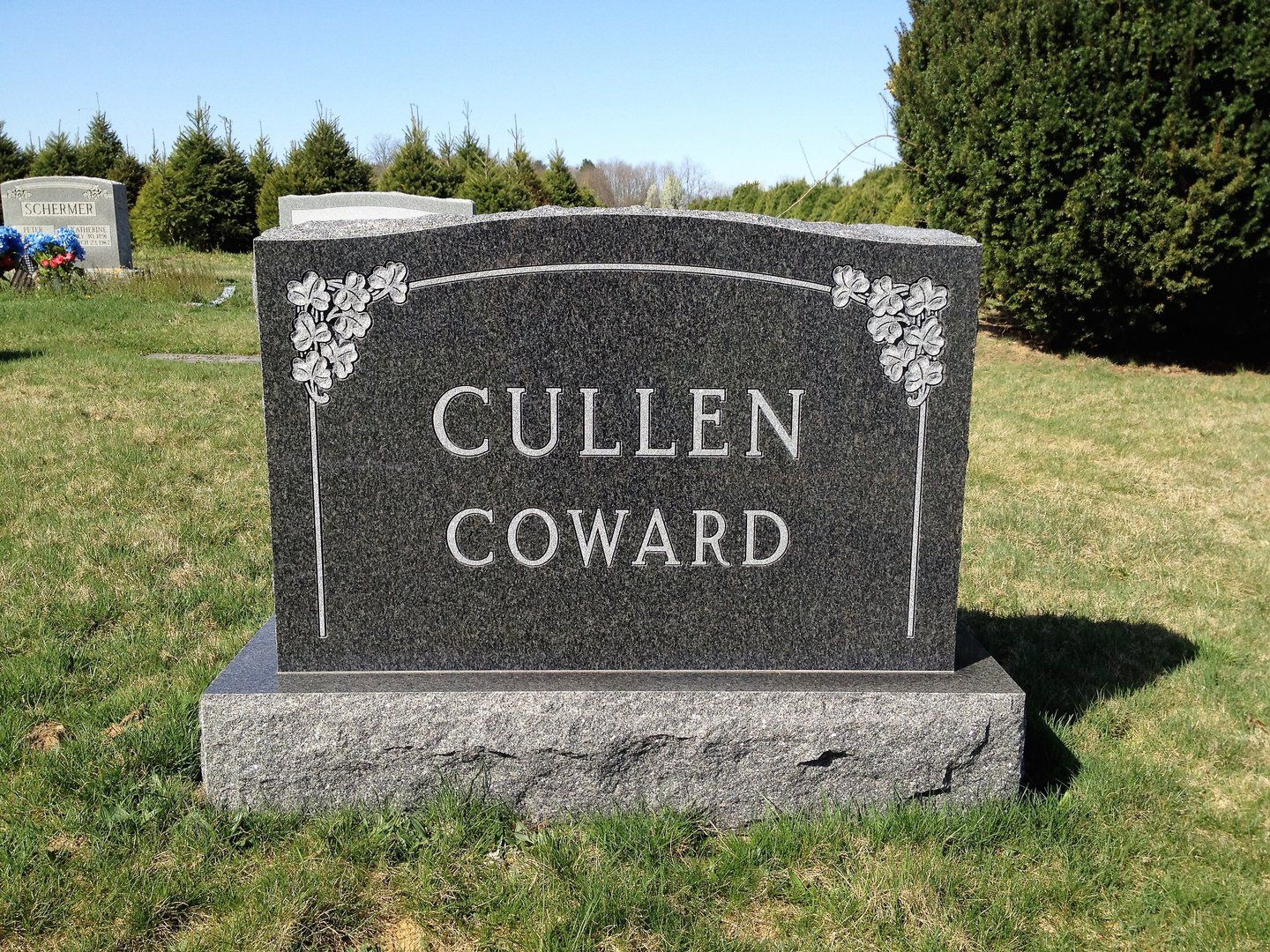 Cullen Coward Gravestone — Hopewell, NJ — Sutphen Memorials Inc.
