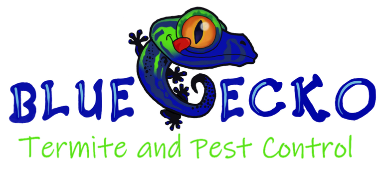a logo for blue ecko termite and pest control