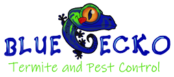 a logo for blue ecko termite and pest control