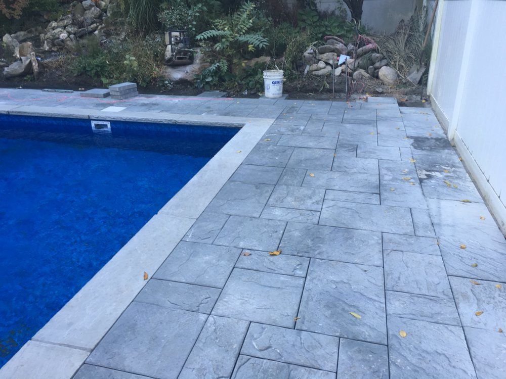 Masonry — Poolside Stonework at New Rochelle, New York