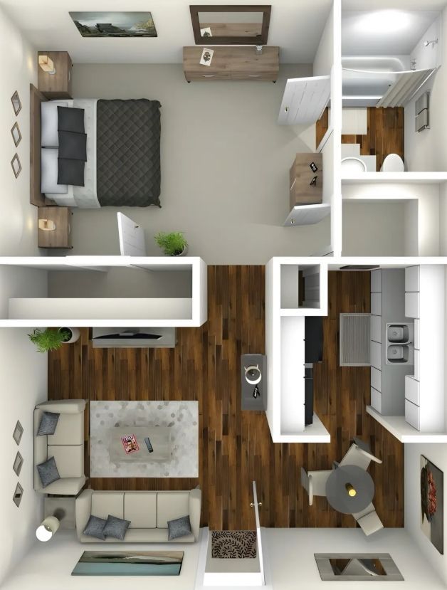 1x1 Floor Plan