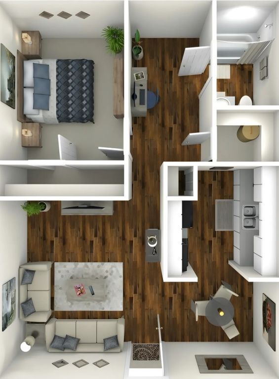 Ranch Suite 1x1 Floor Plan