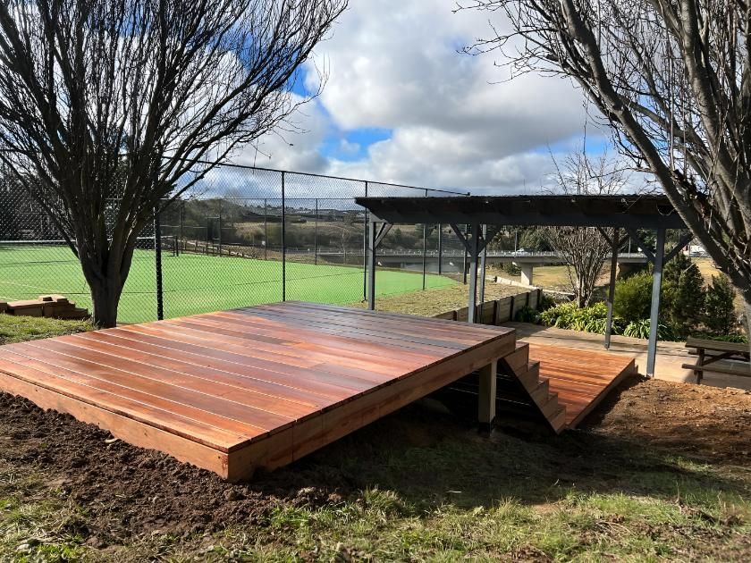 Wooden Deck With Steps Outdoors — LD Carpentry in Moss Vale, NSW