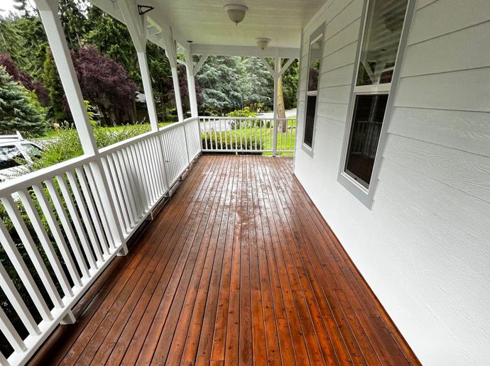 stained deck on WHidbey Island