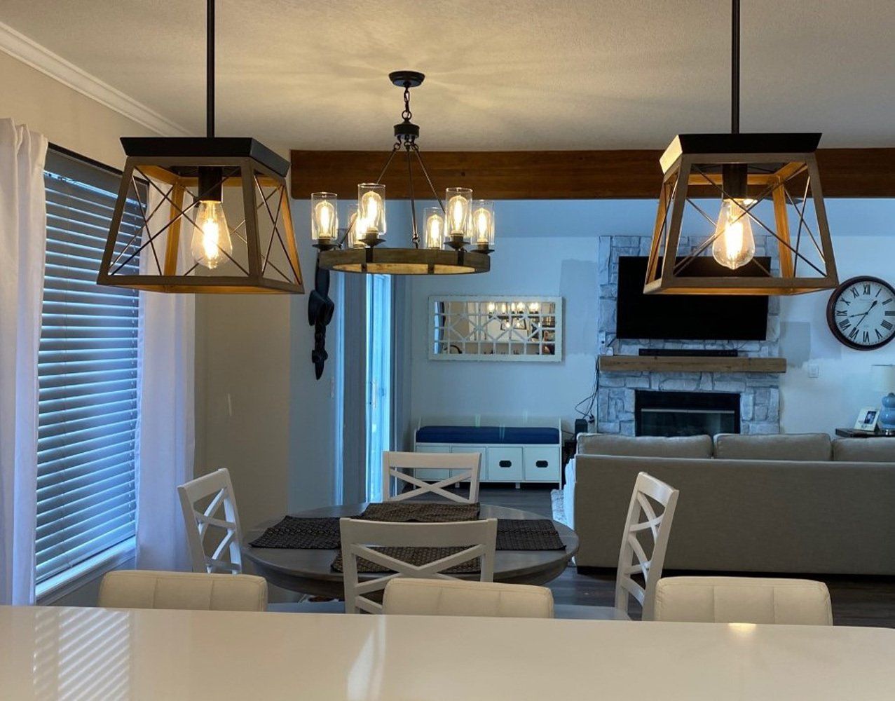 Pendants over kitchen island