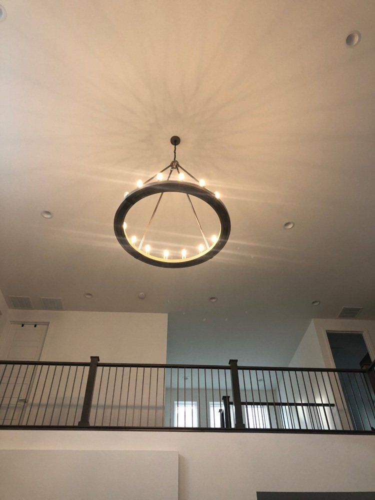Tall Ceiling Light Installation