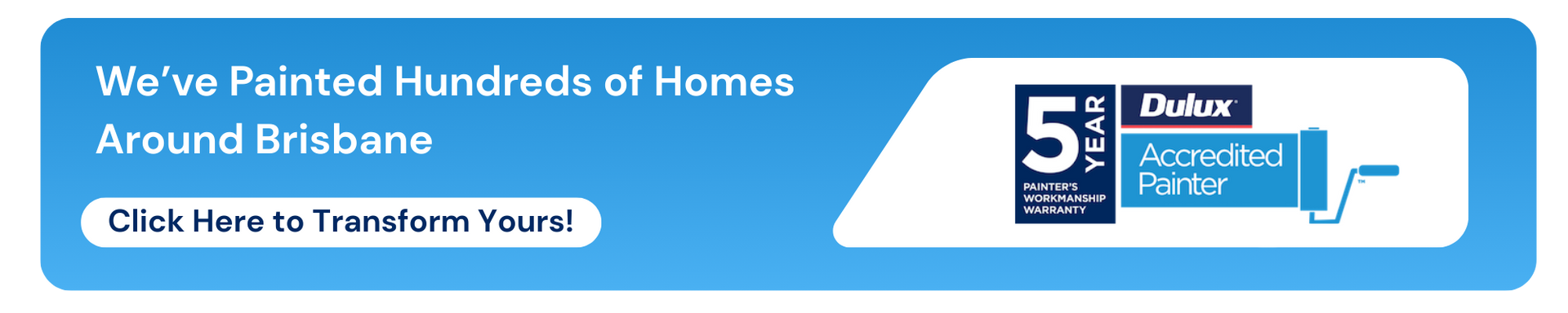 Blue banner ad for painting services in Brisbane, with text and a Dulux Accredited Partner logo.