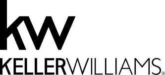A black and white logo for keller williams on a white background.