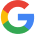 A close up of a google logo on a white background.