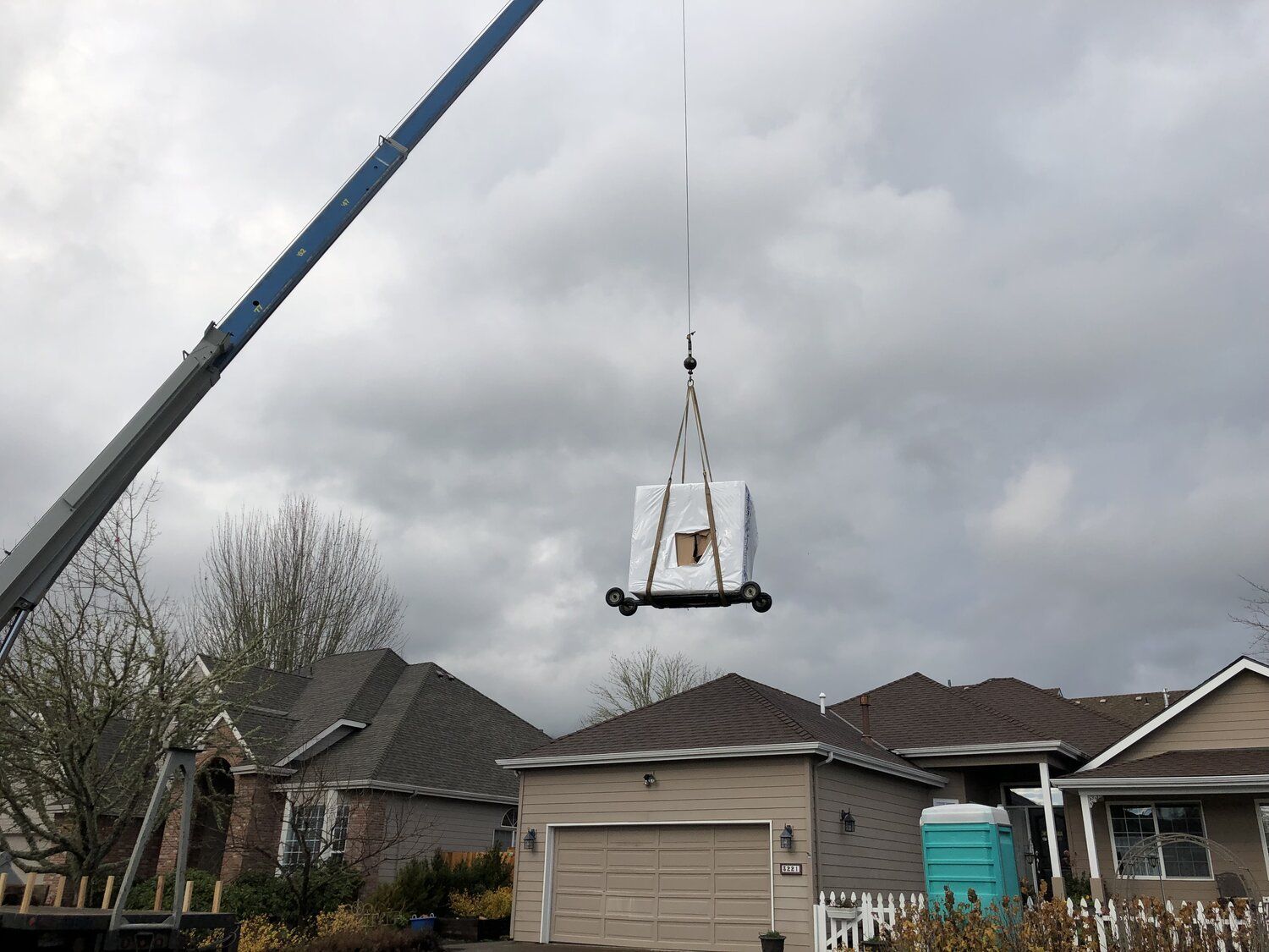 Crane Lifting Hot Tub | Corvallis, OR | Schaefers Stove & Spa