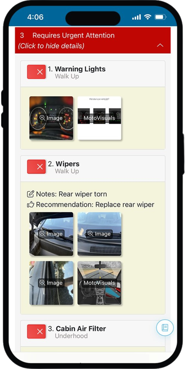 Digital Inspection Visual Sample | GNB Auto Repair