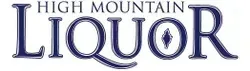 A logo for high mountain liquor on a white background.