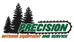 A logo for precision outdoor equipment and service