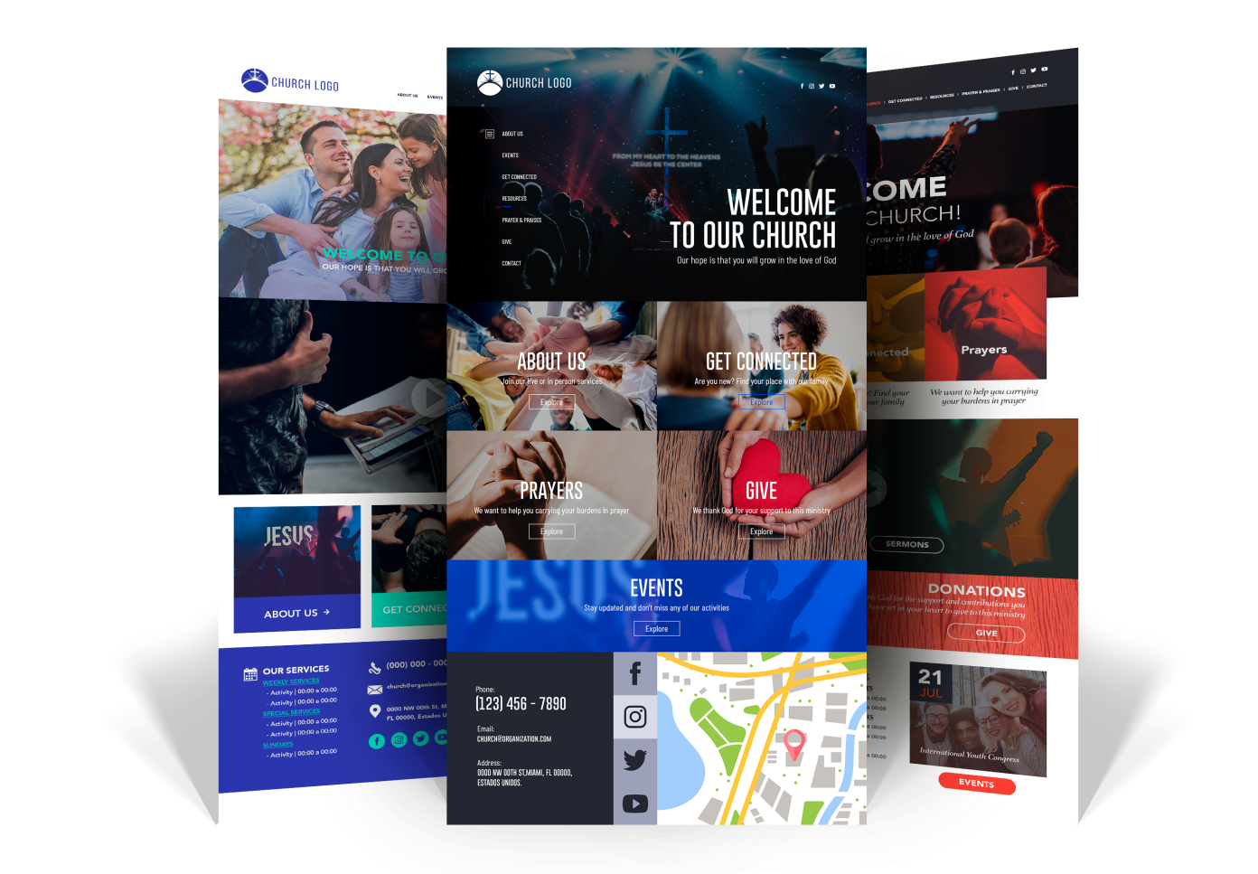 We have created our own website design templates for churches and ministries.