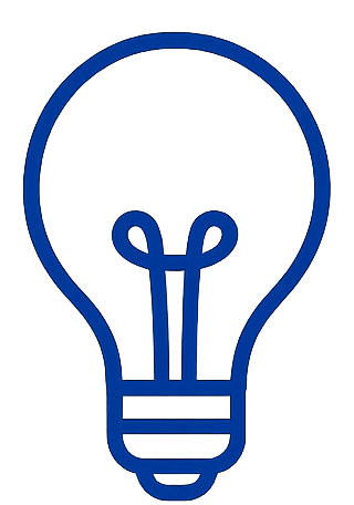Blue lightbulb icon representing innovation at PeopleNex