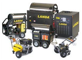 A bunch of LANDA industrial pressure washer machines