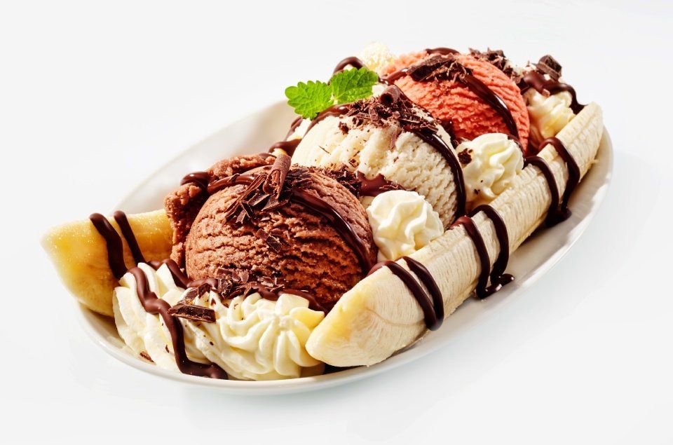 banana split con gelato