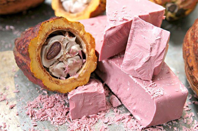 pezzi di cioccolato rosa Ruby