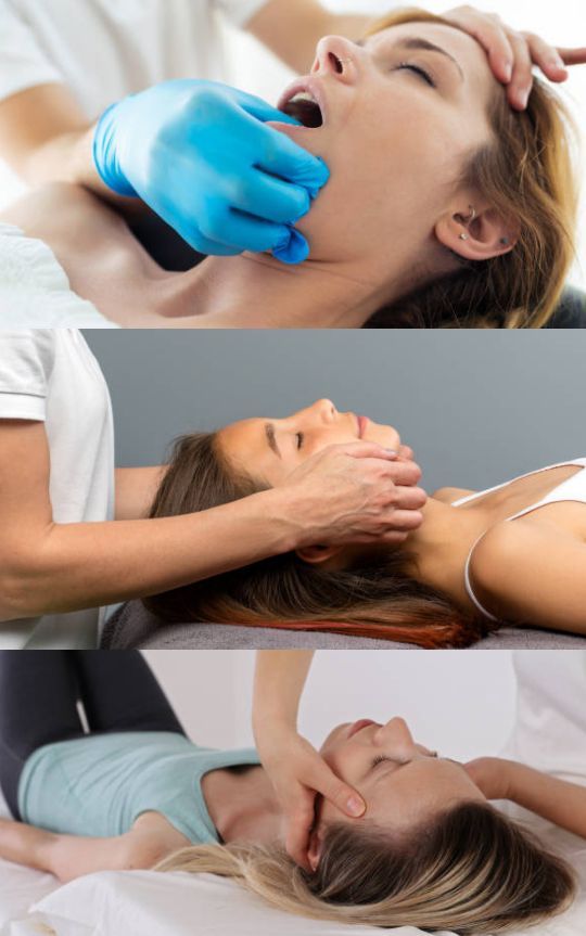 Una donna si tiene il viso dolorante a causa del mal di denti.