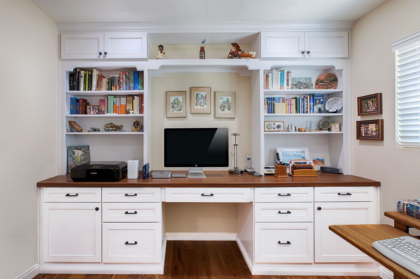White Painted Cabinetry in Home Office Remodel, Thousand Oaks, CA 