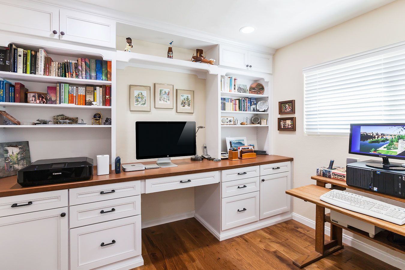 White Painted Cabinetry in Home Office Remodel, Thousand Oaks, CA 
