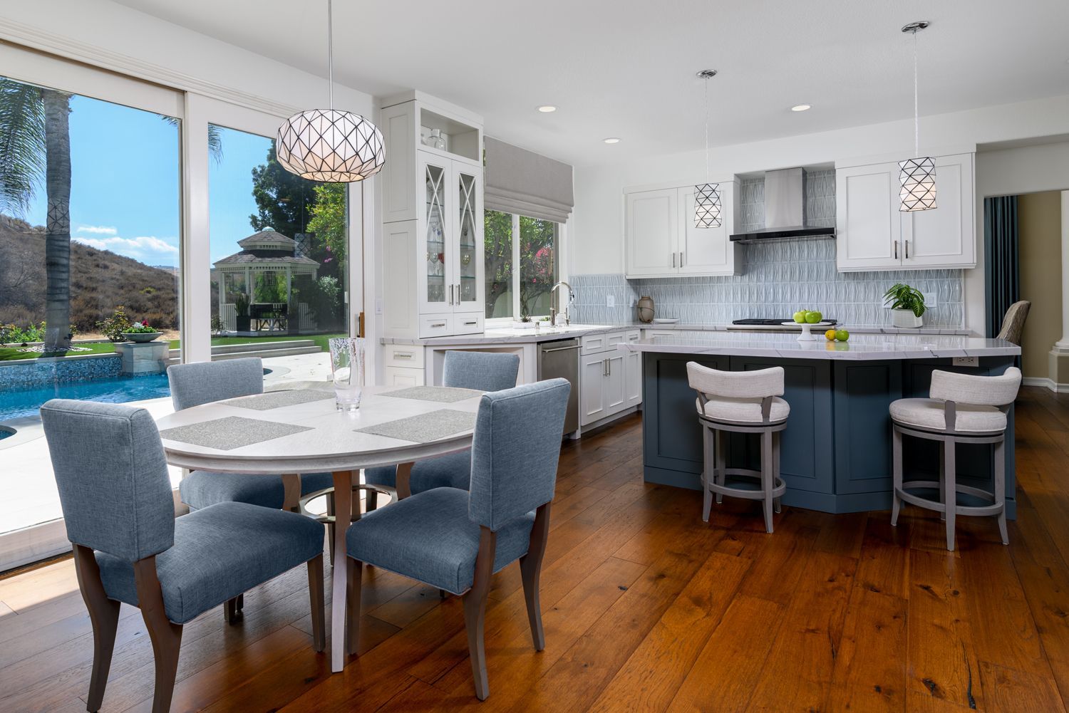 Blue and White Kitchen and Dining Room Remodel,  Simi Valley