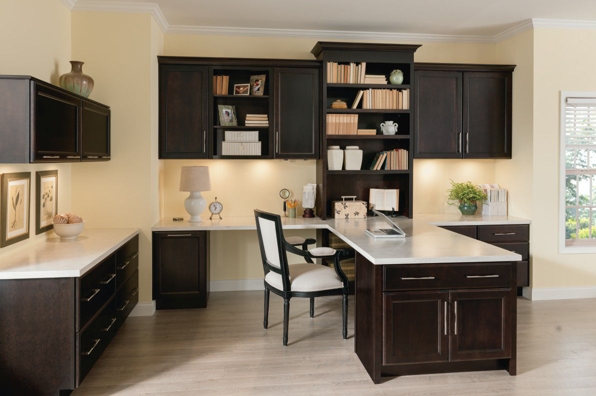 Modern Style Home Office by Kemper Cabinetry-Espresso Stain, Home Office Remodel, Newbury Park, CA 