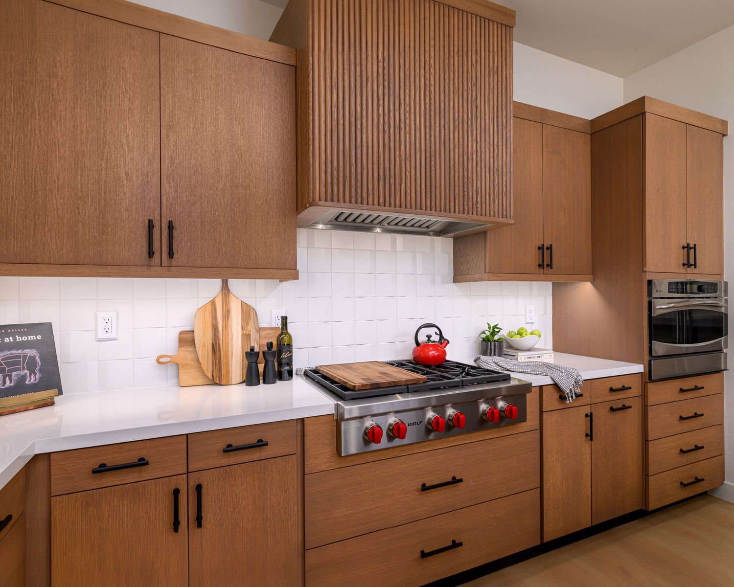 Custom Built Wood Hood Over Range in Kitchen Remodel and Reface, Thousand Oaks, CA  