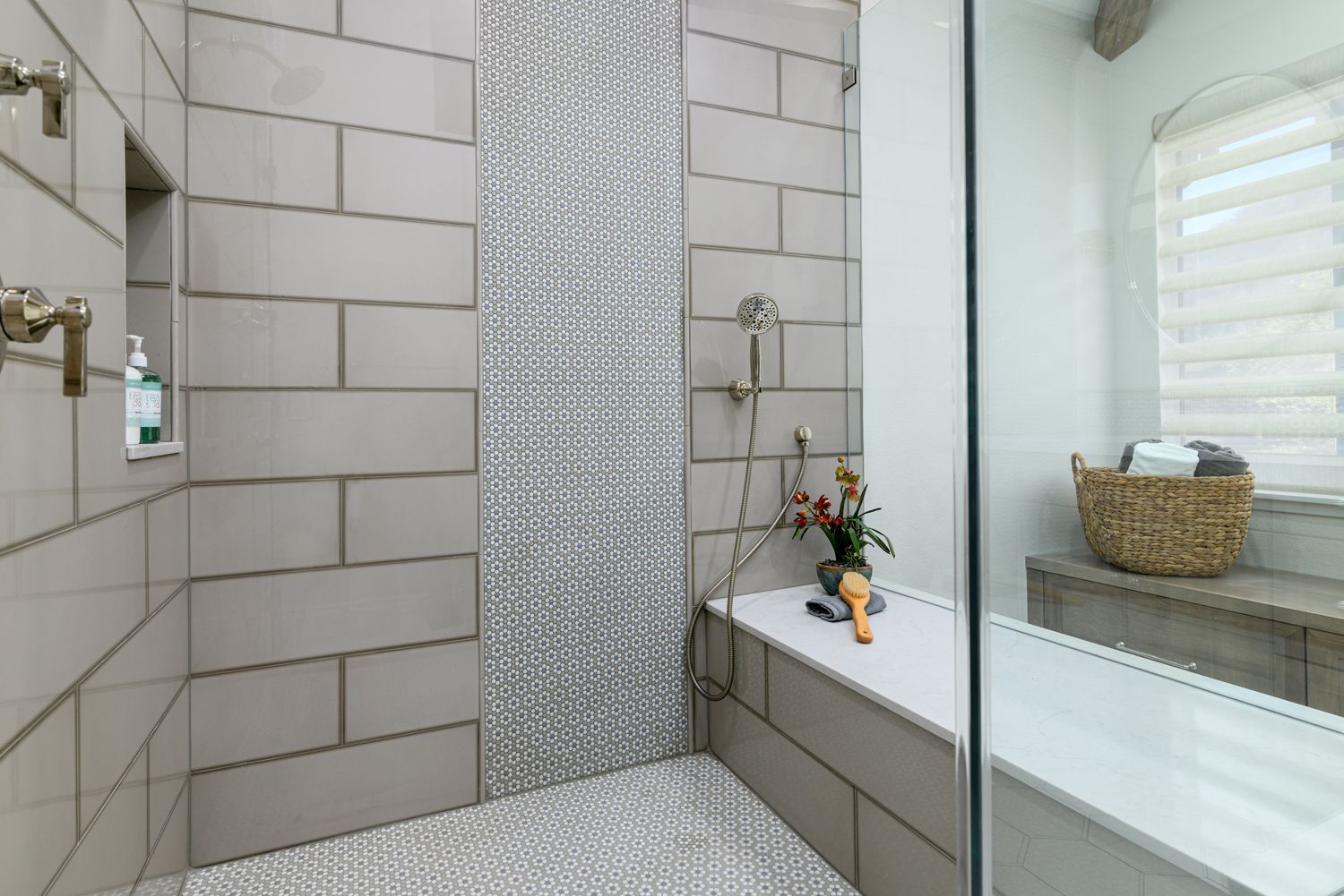 Extra Large Shower Remodel with Seating Beach, Newbury Park