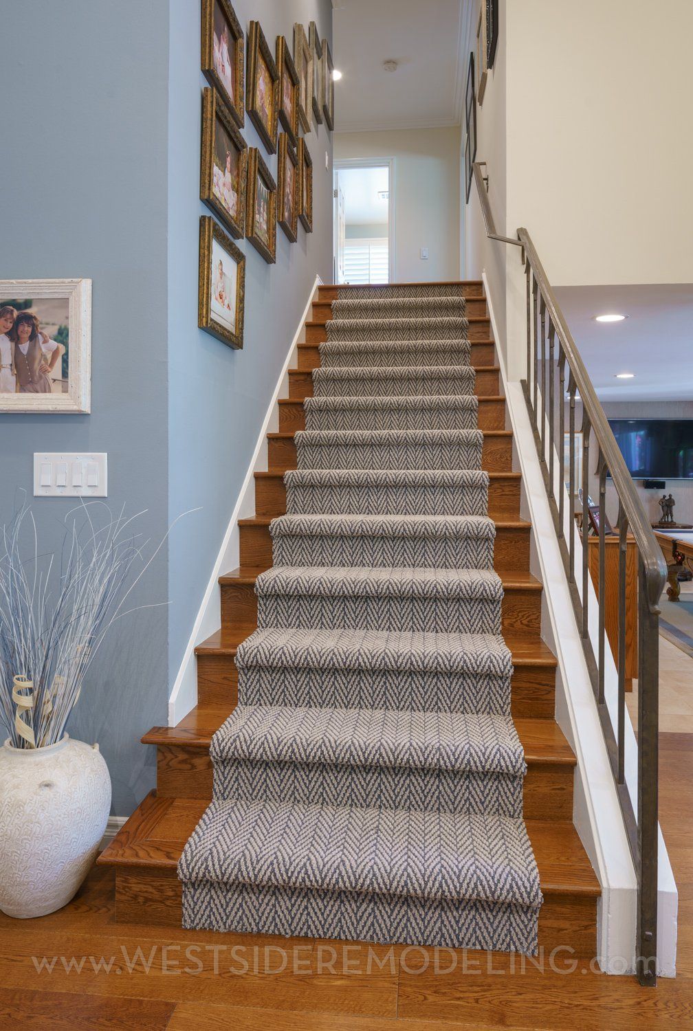 Wood Flooring Stairs Remodel w Attractive Runner, Newbury Park