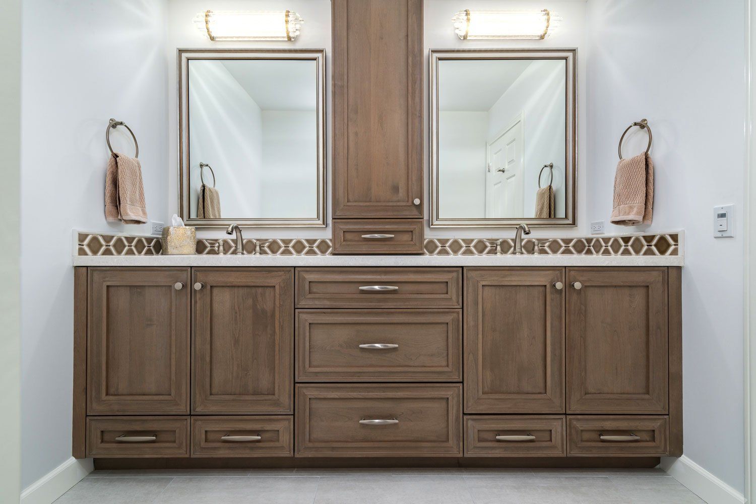 Guest Bathroom & Hall Linen Cabinetry, Westlake Village