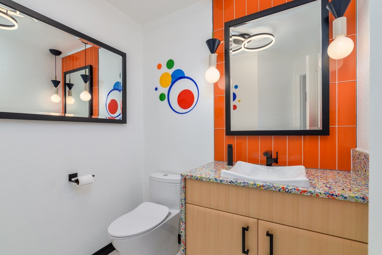 Artistic & Colorful Powder Bathroom Remodel, Thousand Oaks