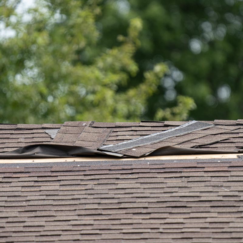 roof with loose shingles