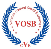 A logo for veteran owned small business cvb