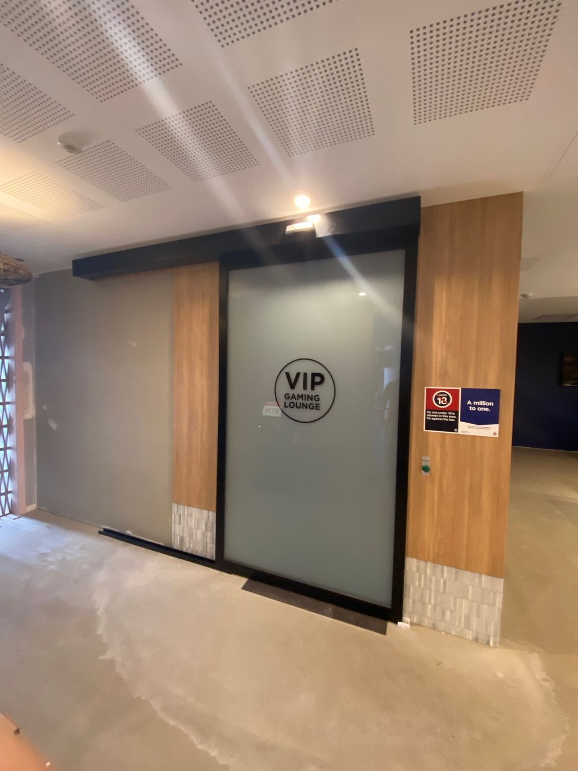 A Sliding Glass Door With the Word VIP on It — Rooney Glass in Coffs Harbour, NSW