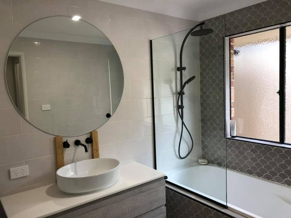 Shower Glass Screen In A Bathroom