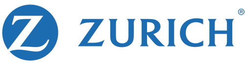 Zurich logo: Blue circle with a white stylized 