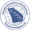 Logo for Georgia Association of Professional Private Investigators, Inc., with Georgia state outline and 