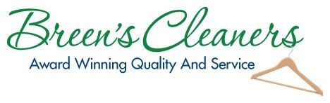 The logo for breen 's cleaners award winning quality and service