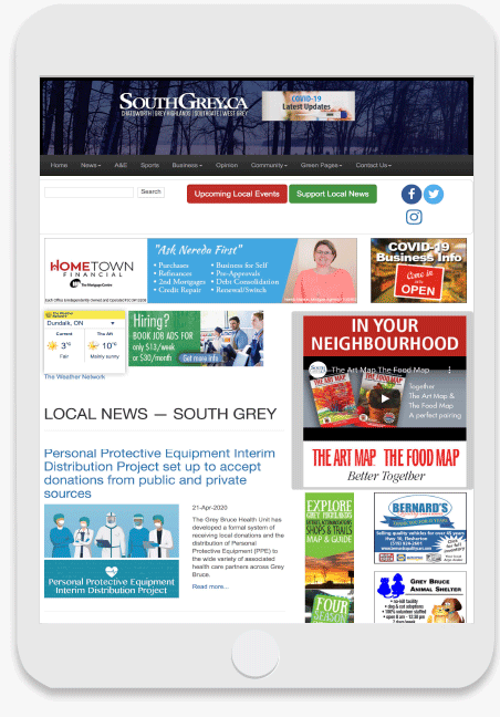 South Grey News website for mobile