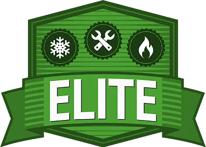 Green “ELITE” badge with snowflake, tools, and flame icons at the top