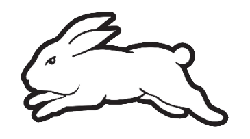 Black silhouette of a kangaroo holding a rugby ball, labeled