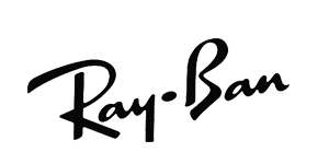 The ray-ban logo is black and white on a white background.