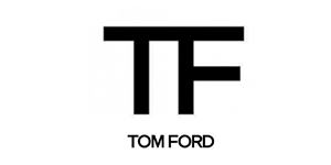 A black and white logo for tom ford on a white background.