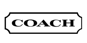 A black and white coach logo on a white background