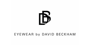 The logo for eyewear by david beckham is black and white.