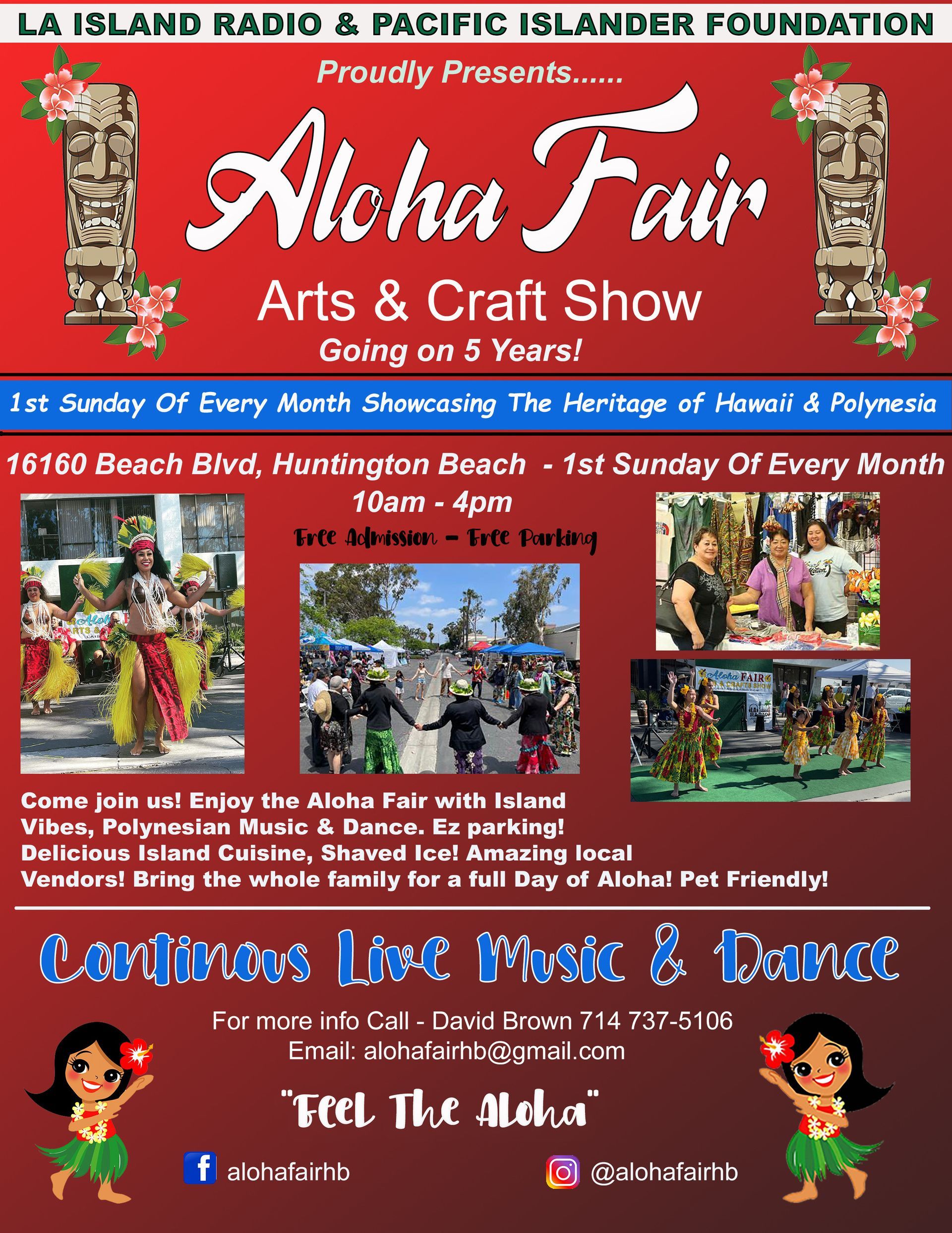 A poster for the aloha fair arts and craft show