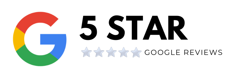 A google logo that says g 5 star google reviews.