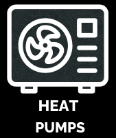 White air source heat pump with fan.