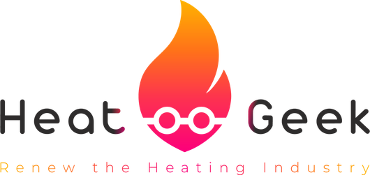 The logo for heat geek renew the heating industry